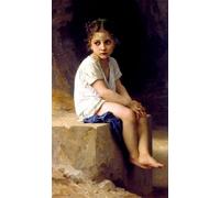 POSTERIIk Vintage Classic Picture Landscape Artwork a Girl Defending Herself Against Eros by William Adolphe Bouguereau Portrait Canvas Painting for Office Home Decor 60x90cm