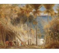 POSTERIIk Vintage Classic Picture Landscape Artwork Ali Baba and the Forty Thieves by Albert Goodwin Portrait Canvas Painting for Office Home Decor 60x90cm
