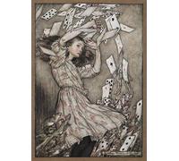 POSTERIIk Vintage Classic Picture Landscape Artwork Alice and the Falling Pack of Cards by Arthur Rackham Portrait Canvas Painting for Office Home Decor 60x90cm