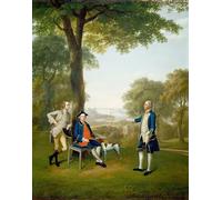 POSTERIIk Vintage Classic Picture Landscape Artwork Arthur Holdsworth Conversing with Taylor by Arthur Devis Portrait Canvas Painting for Office Home Decor 60x90cm