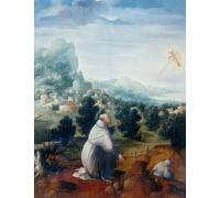 POSTERIIk Vintage Classic Picture Landscape Artwork Assisi Receiving the Stigmata by Jan Van Scorel Portrait Canvas Painting for Office Home Decor 60x90cm