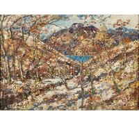 POSTERIIk Vintage Classic Picture Landscape Artwork Autumn Scottish Highlands by Famous Artist Portrait Canvas Painting for Office Home Decor 60x90cm