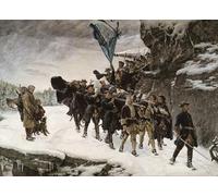 POSTERIIk Vintage Classic Picture Landscape Artwork Bringing Home the Body of King Karl Xii of Sweden by Gustaf Olaf Cederstrom Portrait Canvas Painting for Office Home Decor 60x90cm