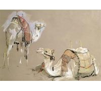POSTERIIk Vintage Classic Picture Landscape Artwork Camel Studies by John Frederick Lewis Portrait Canvas Painting for Office Home Decor 60x90cm