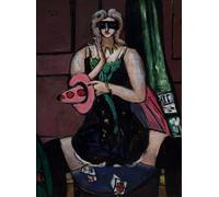POSTERIIk Vintage Classic Picture Landscape Artwork Carnival Mask Green Violet and Pink by Max Beckmann Portrait Canvas Painting for Office Home Decor 60x90cm