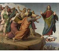 POSTERIIk Vintage Classic Picture Landscape Artwork Christ Escapes the Pharisees by Friedrich Overbeck Portrait Canvas Painting for Office Home Decor 60x90cm