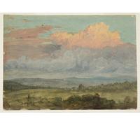 POSTERIIk Vintage Classic Picture Landscape Artwork Clouds Hudson Valley New York by Frederic Edwin Church Portrait Canvas Painting for Office Home Decor 60x90cm