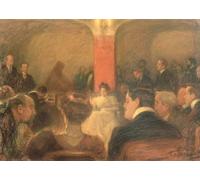 POSTERIIk Vintage Classic Picture Landscape Artwork Concert of Harpsichordist Wanda Alexandra Landowska by Leonid Osipovic Pasternak Portrait Canvas Painting for Office Home Decor 60x90cm
