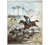 POSTERIIk Vintage Classic Picture Landscape Artwork Don Quixote Killing Sheeps Thinking They Were Knights by Jules David Portrait Canvas Painting for Office Home Decor 60x90cm