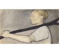 POSTERIIk Vintage Classic Picture Landscape Artwork Farmer a Fork-supporting by Paula Modersohn Becker Portrait Canvas Painting for Office Home Decor 60x90cm