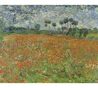 POSTERIIk Vintage Classic Picture Landscape Artwork Field of Poppies Auvers-sur-oise by Vincent Van Gogh Portrait Canvas Painting for Office Home Decor 60x90cm