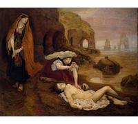 POSTERIIk Vintage Classic Picture Landscape Artwork Finding of Don Juan by Madox Brown Portrait Canvas Painting for Office Home Decor 60x90cm