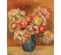 POSTERIIk Vintage Classic Picture Landscape Artwork Flowers in a Green Vase by Pierre Auguste Renoir Portrait Canvas Painting for Office Home Decor 60x90cm