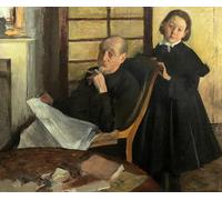 POSTERIIk Vintage Classic Picture Landscape Artwork Henri Degas and His Niece Lucie Degas the Artist's Uncle and Cousin by Edgar Degas Portrait Canvas Painting for Office Home Decor 60x90cm