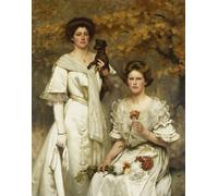 POSTERIIk Vintage Classic Picture Landscape Artwork Hilda and Margaret Daughters of Professor Sir Edward Poulton F.r.s by Famous painter Portrait Canvas Painting for Office Home Decor 60x90cm