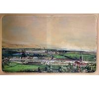 POSTERIIk Vintage Classic Picture Landscape Artwork Industrial Landscape in the Blanzy Coal Field Saone-et-loire by Ignace Francois Bonhomme Portrait Canvas Painting for Office Home Decor 60x90cm