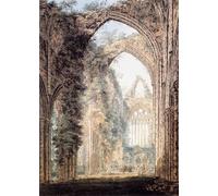 POSTERIIk Vintage Classic Picture Landscape Artwork Interior of Tintern Abbey Looking Toward the West Window by Thomas Girtin Portrait Canvas Painting for Office Home Decor 60x90cm