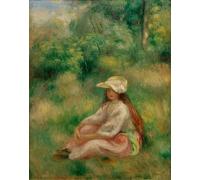 POSTERIIk Vintage Classic Picture Landscape Artwork Jeune Fille En Rose Dans Un Paysage by Pierre Auguste Renoir Portrait Canvas Painting for Office Home Decor 60x90cm