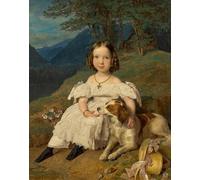 POSTERIIk Vintage Classic Picture Landscape Artwork Julia Comtesse Apraxin by Ferdinand Georg Waldmuller Portrait Canvas Painting for Office Home Decor 60x90cm