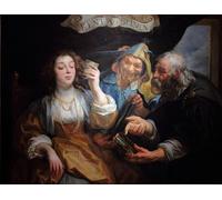 POSTERIIk Vintage Classic Picture Landscape Artwork Know Thyself Youth Between Vice and Virtue by Jacob Jordaens Portrait Canvas Painting for Office Home Decor 60x90cm