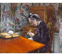 POSTERIIk Vintage Classic Picture Landscape Artwork Mademoiselle Boissiere Stricken by Gustave Caillebotte Portrait Canvas Painting for Office Home Decor 60x90cm