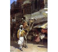POSTERIIk Vintage Classic Picture Landscape Artwork Man Leading a Camel by Edwin Lord Weeks Portrait Canvas Painting for Office Home Decor 60x90cm