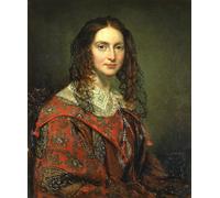 POSTERIIk Vintage Classic Picture Landscape Artwork Mrs B by George Peter Alexander Healy Portrait Canvas Painting for Office Home Decor 60x90cm