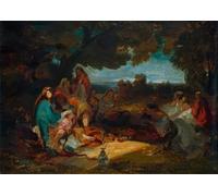 POSTERIIk Vintage Classic Picture Landscape Artwork Oriental society by Carl Spitzweg Portrait Canvas Painting for Office Home Decor 60x90cm