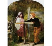 POSTERIIk Vintage Classic Picture Landscape Artwork Pay Toll by John George Brown Portrait Canvas Painting for Office Home Decor 60x90cm
