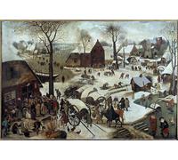 POSTERIIk Vintage Classic Picture Landscape Artwork Payment of the Dime or the Deombrement to Bethleem by Pieter the Elder Bruegel Portrait Canvas Painting for Office Home Decor 60x90cm