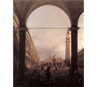 POSTERIIk Vintage Classic Picture Landscape Artwork Piazza San Marco Looking East from the North-West Corner by Antonio Canal Portrait Canvas Painting for Office Home Decor 60x90cm