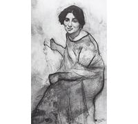 POSTERIIk Vintage Classic Picture Landscape Artwork Portrait of the Pianist Wanda Landowska by Valentin Alexandrovich Serov Portrait Canvas Painting for Office Home Decor 60x90cm