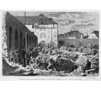 POSTERIIk Vintage Classic Picture Landscape Artwork Prisoners of the Central House Working on the Foundations of the Ensisheim Cell Prison by Frederic Theodore Lix for Office Home Decor 60x90cm
