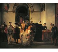 POSTERIIk Vintage Classic Picture Landscape Artwork Queen of Scots Protesting Her Innocence Before Sheriffs As Her Death Sentence Is Read Out by Francesco Hayez for Office Home Decor 60x90cm
