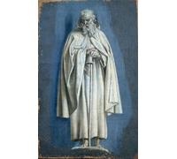 POSTERIIk Vintage Classic Picture Landscape Artwork Saint Antoine the Great Holding a Painting with Camaieu on Canvas by Laurent De La Hyre Portrait Canvas Painting for Office Home Decor 60x90cm
