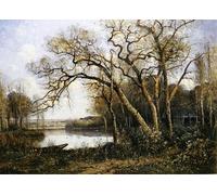 POSTERIIk Vintage Classic Picture Landscape Artwork Springtime by Louis Aime Japy Portrait Canvas Painting for Office Home Decor 60x90cm