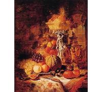 POSTERIIk Vintage Classic Picture Landscape Artwork Still Life with Fruit by George Lance Portrait Canvas Painting for Office Home Decor 60x90cm