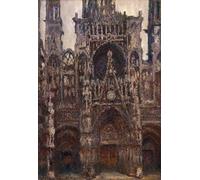 POSTERIIk Vintage Classic Picture Landscape Artwork the Cathedral of Rouen the Gate Seen From the Front Brown Harmony by Claude Monet Portrait Canvas Painting for Office Home Decor 60x90cm