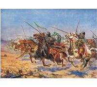 POSTERIIk Vintage Classic Picture Landscape Artwork the Cavalry of Shahrbaraz Charging by John Harris Valda Portrait Canvas Painting for Office Home Decor 60x90cm