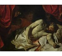POSTERIIk Vintage Classic Picture Landscape Artwork the Death of Cato of Utica by Charles Le Brun Portrait Canvas Painting for Office Home Decor 60x90cm