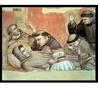 POSTERIIk Vintage Classic Picture Landscape Artwork the Death of St Detail of St and the Monks by Giotto Di Bondone Portrait Canvas Painting for Office Home Decor 60x90cm