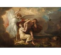POSTERIIk Vintage Classic Picture Landscape Artwork the Expulsion of and Eve From Paradise by Benjamin West Portrait Canvas Painting for Office Home Decor 60x90cm