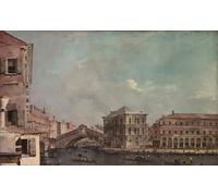 POSTERIIk Vintage Classic Picture Landscape Artwork the Grand Canal Above the Rialto by Francesco Guardi Portrait Canvas Painting for Office Home Decor 60x90cm