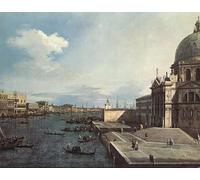POSTERIIk Vintage Classic Picture Landscape Artwork the Grand Canal At the Salute Church by Canaletto Portrait Canvas Painting for Office Home Decor 60x90cm