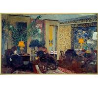POSTERIIk Vintage Classic Picture Landscape Artwork the Living Room with Three Lamps St Florentine by Edouard Vuillard Portrait Canvas Painting for Office Home Decor 60x90cm