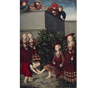 POSTERIIk Vintage Classic Picture Landscape Artwork the Miracle of the Five Loaves and Two Fish by Lucas Cranach the Elder Portrait Canvas Painting for Office Home Decor 60x90cm