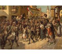 POSTERIIk Vintage Classic Picture Landscape Artwork the Mobilization in Image to Schools History Teaching by Carl Rohling Portrait Canvas Painting for Office Home Decor 60x90cm