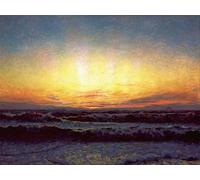 POSTERIIk Vintage Classic Picture Landscape Artwork the North Sea in Stormy Weather After Sunset Højen by Laurits Regner Tuxen Portrait Canvas Painting for Office Home Decor 60x90cm