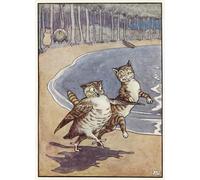 POSTERIIk Vintage Classic Picture Landscape Artwork the Owl and the Pussy-cat by Leonard Leslie Brooke Portrait Canvas Painting for Office Home Decor 60x90cm