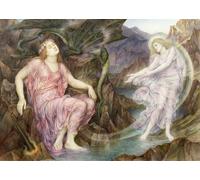 POSTERIIk Vintage Classic Picture Landscape Artwork the Passing of the Soul At Death by Evelyn De mrgans Portrait Canvas Painting for Office Home Decor 60x90cm